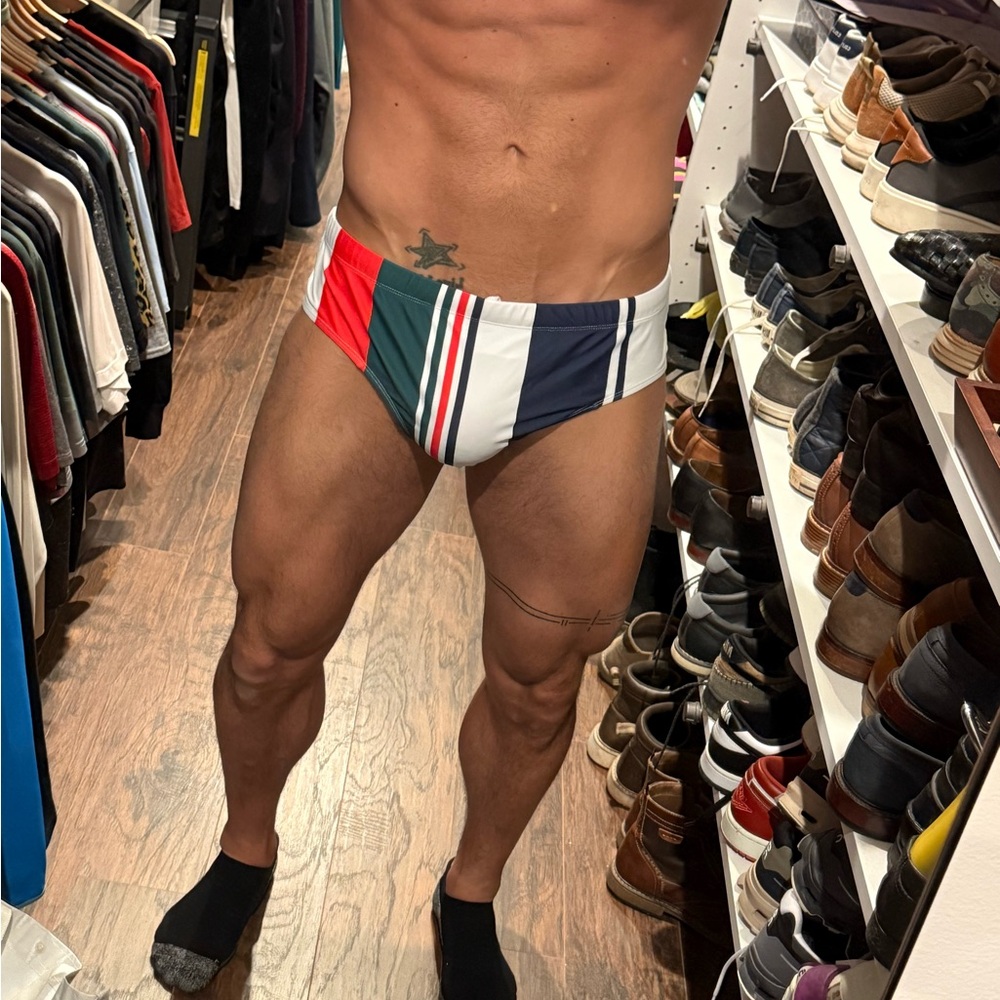 Striped Men's Swim Briefs